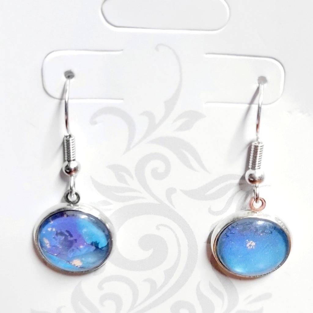 Artisan marbled dangle drop earrings