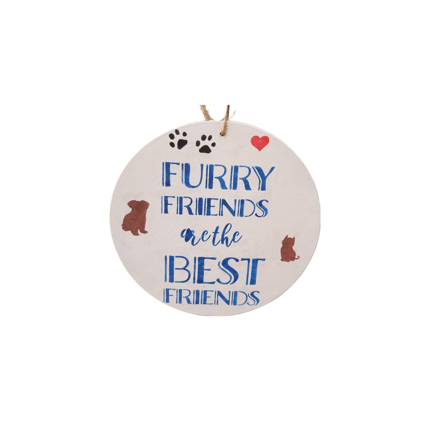 Handmade Furry Friends Wood Sign: Pet Lover Wall Decor