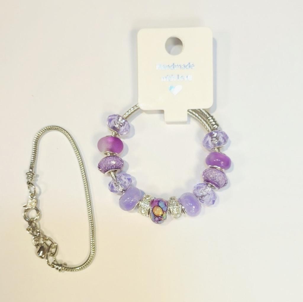 European Style Snake Coil Beaded Bracelet 7"