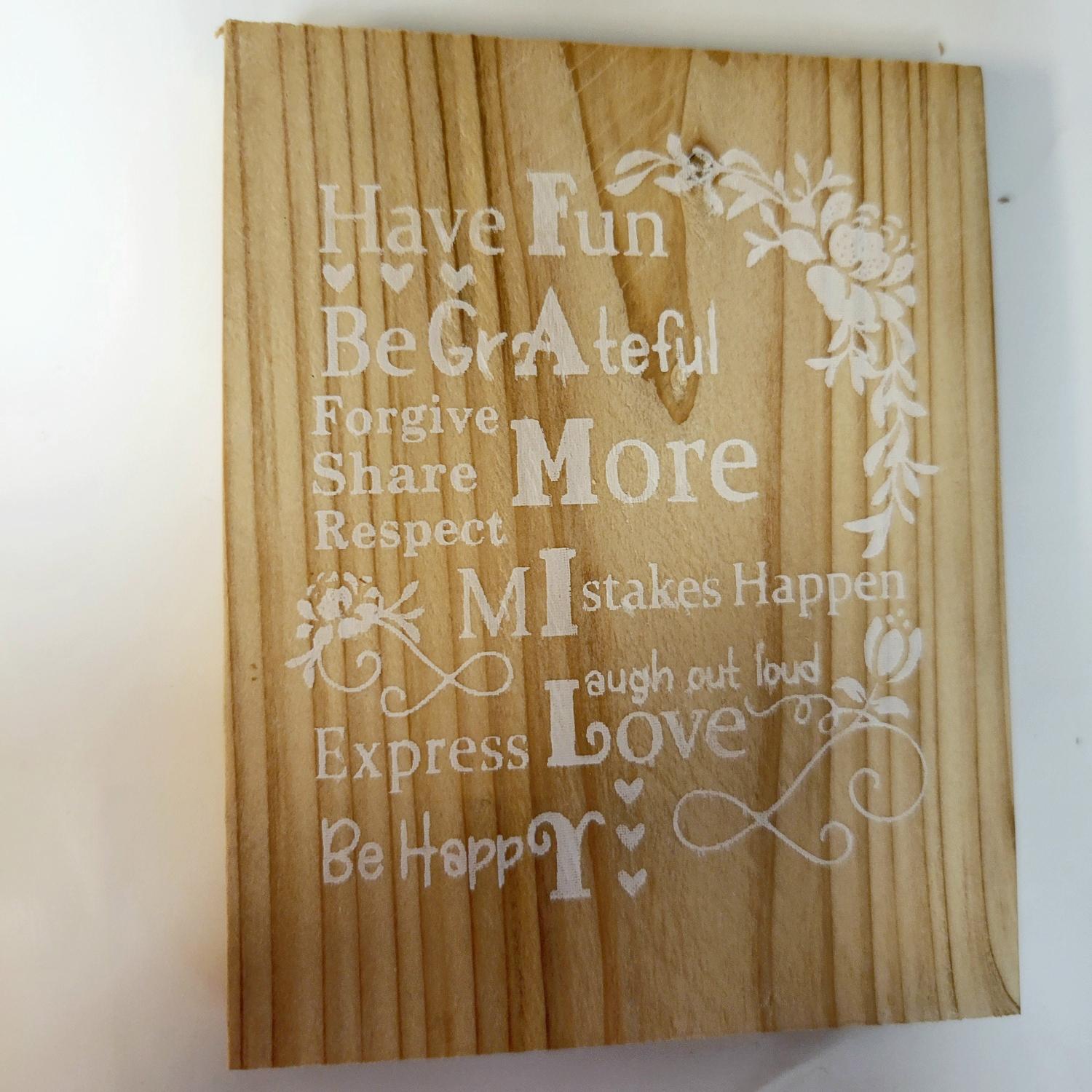 Family acrostic wood table decor sign, gift