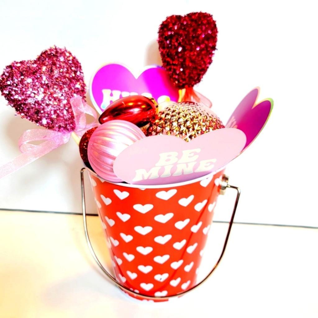 Hand crafted Bucket of Love Valentine's Day table art decor