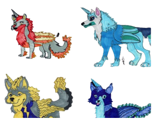 Alicorn Wolf 6 card set