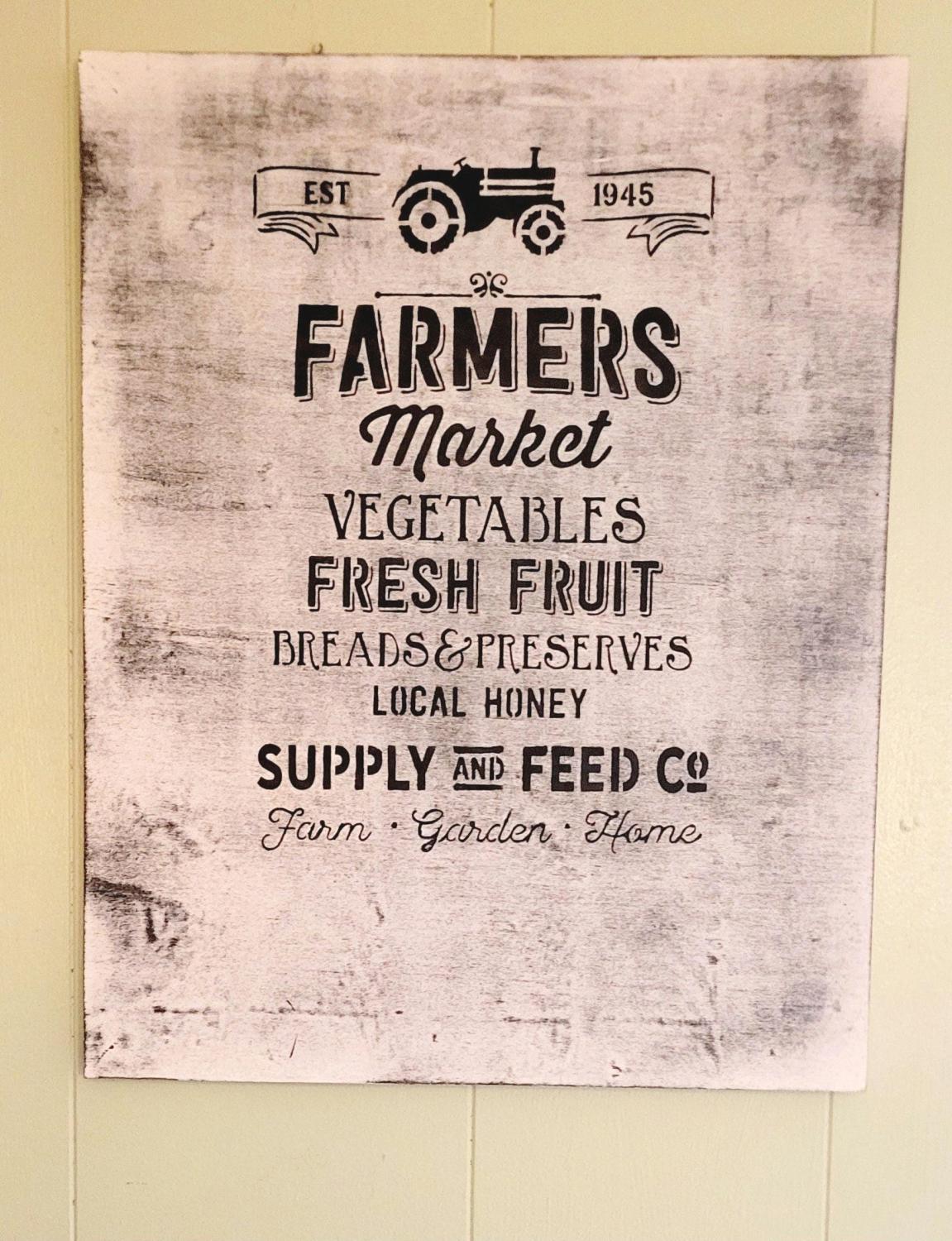 Farmhouse Farmer's Market Wood Sign: Rustic Truck Wall Decor (16x20")