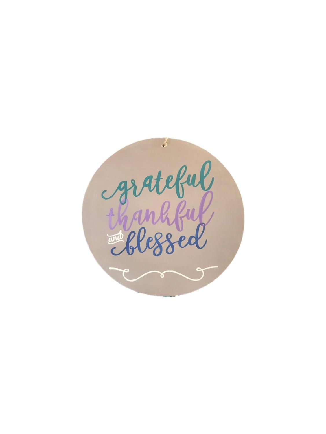 Grateful thankful blessed wood sign farmhouse decor