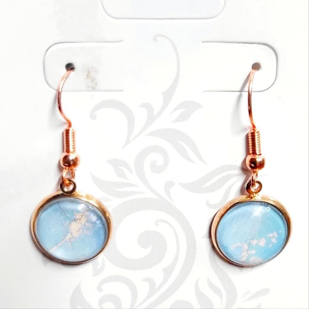 Artisan marbled dangle drop earrings