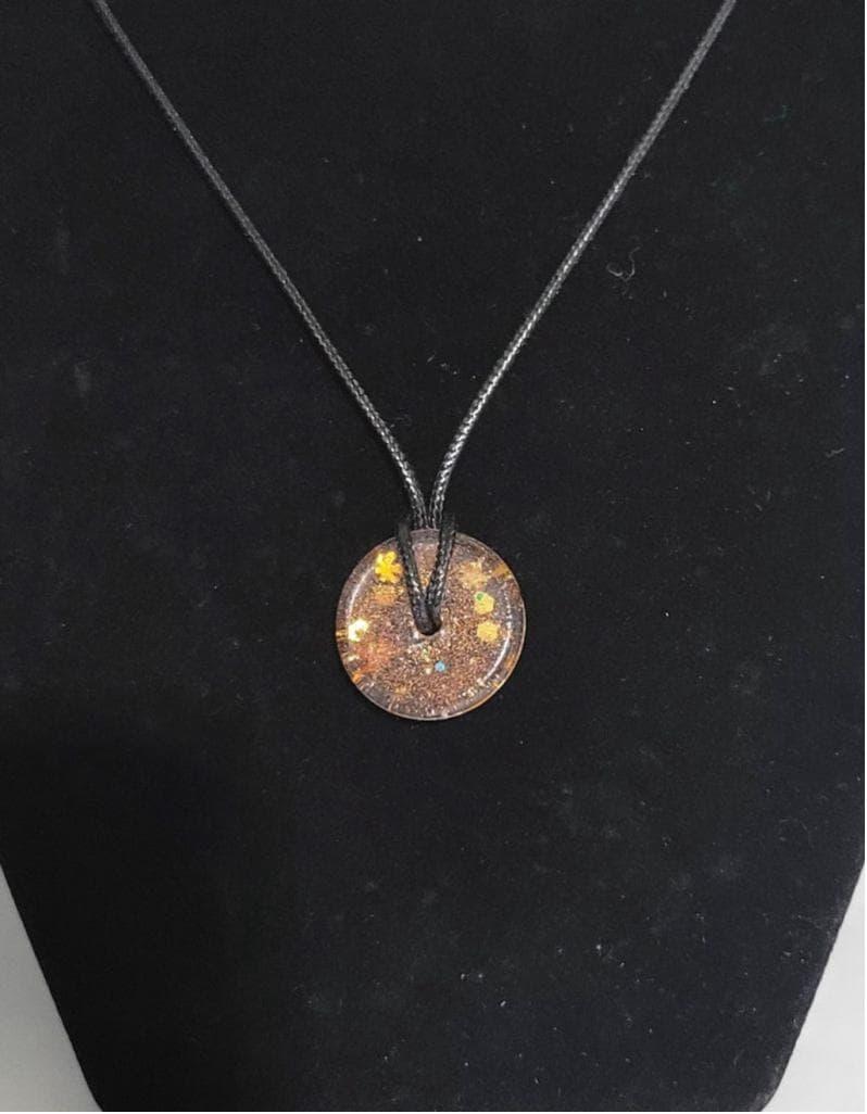 Hand crafted Fall themed resin medallion necklace