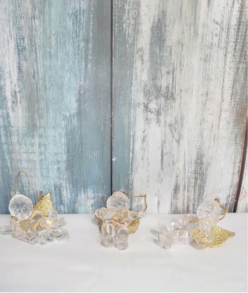 Vintage acrylic cherub angel ornaments
